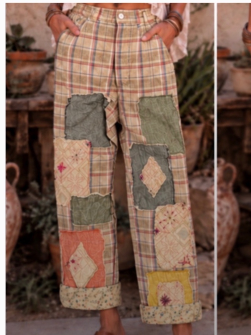 ❤️ JADED GYPSY “TRAVELING ON 2 “ JADED GYPSY TRAVELING ON PATCHWORK PANTS 58A